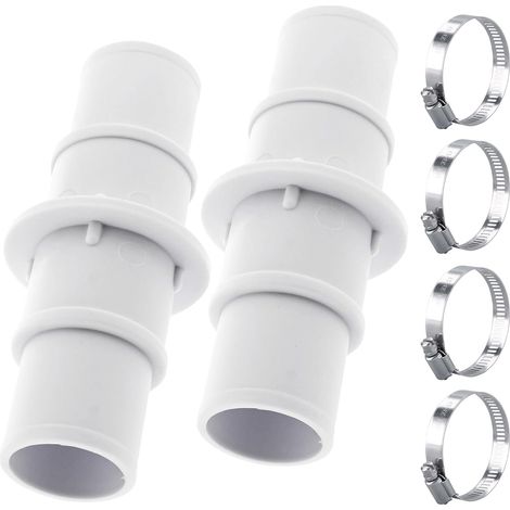 (Paquete de 2) Adaptadores para mangueras de piscina de 1-1/4 pulgadas o 1-1/2 pulgadas con abrazaderas, adecuados para aspiradoras y limpiadores de piscinas. (1/5)