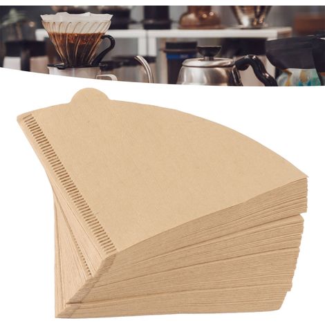 Papier filtre à café conique pour infusion lente, 100 feuilles (1-2 personnes), couleur d'origine. (1/5)