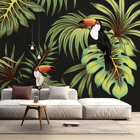 Papier peint panoramique - Toucans - 130 cm x 87 cm (1/4)
