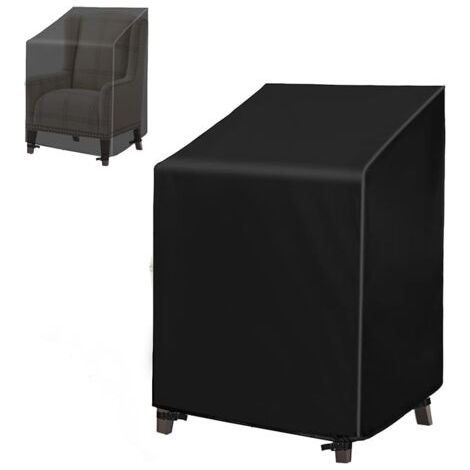 PA 210D Oxford wasserdichte Stuhl-Schutzhülle (65 x 75 x 120/85 cm), stapelbare Abdeckung für Gartensessel/Wohnzimmer im Freien (1/3)