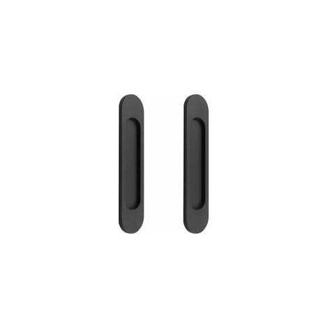 Poignée de porte coulissante ovale autocollante, sans poinçon, adaptée aux portes de grange coulissantes, fenêtres, placards (18 cm noir)