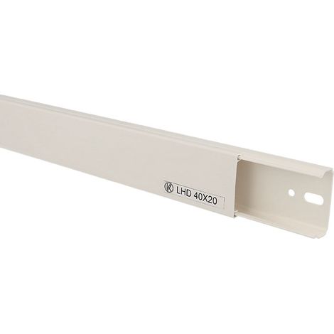 Goulotte électrique PVC 40x20mm – Longueur 2m – Pour câbles apparents – Installation facile en intérieur – Kopos (1/2)