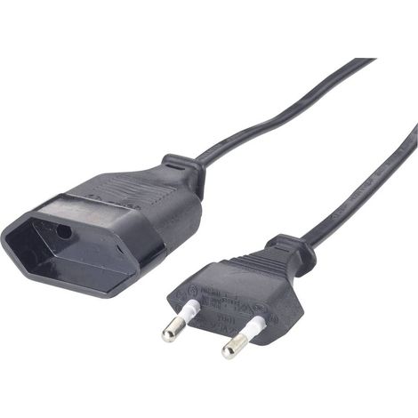 GAO 145605092 Alimentazione Prolunga Nero 2.00 m H03VVH2-F 2X 0,75 mm²