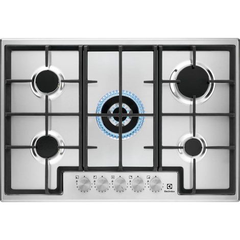 Electrolux EGS75362X Piano Cottura 5 Fuochi a Gas 75 cm Superficie in Acciaio colore Inox (1/5)