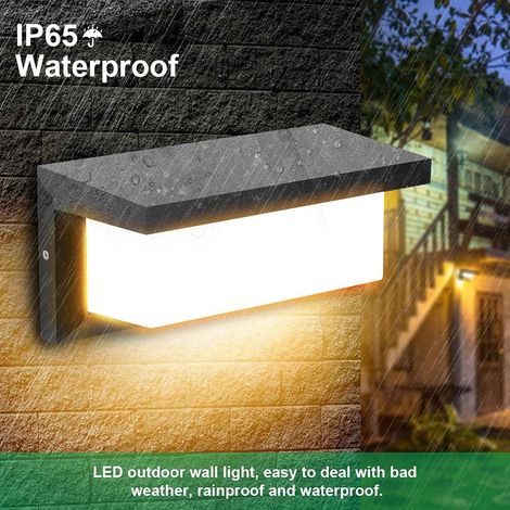 Applique murale à LED 18W pour extérieur avec détecteur de mouvement moderne et étanche à l'eau Applique murale à LED chaudes 3000K Spécifications d'étanchéité IP65 261212cm-1pc (1/4)