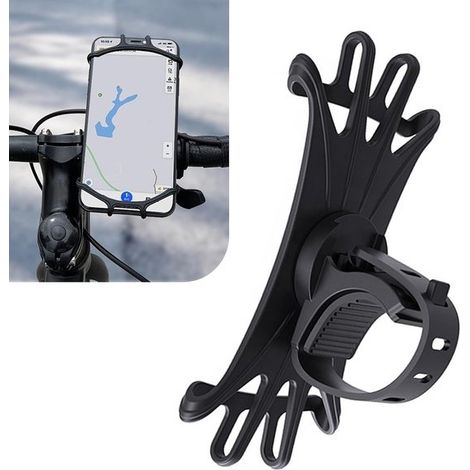 Support téléphone universel pour vélo et moto – Rotation 360° – Noir – Navigation GPS (1/5)