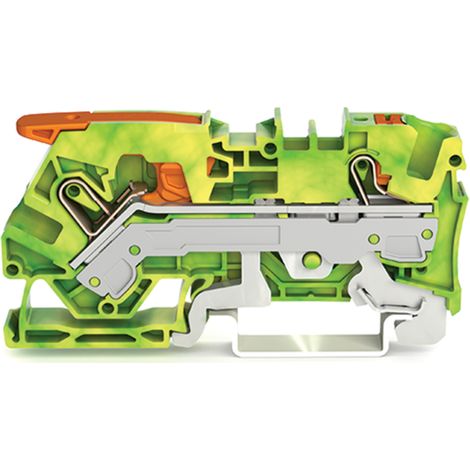 WAGO TOPJOB S PASSAGGIO TERMINALE LEVA 2 FILI 6MM VERDE/GIALLO - 2106-5207