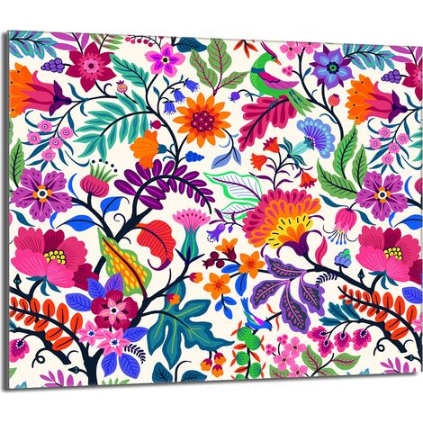 Protezione per piano cottura in vetro 60x52 Fiori (1/5)