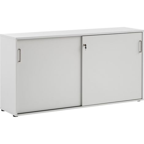 Büro Aktenschrank abschließbar META-80 in Licht grau, B/H/T: ca. 160,2/84,2/41 cm (1/4)