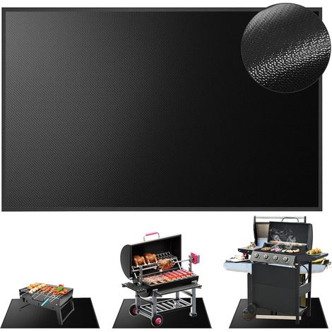 Tapis Barbecue Sol Exterieur 90 x 120 cm, Résistant à la Chaleur Jusqu'à 1000 °C Tapis Anti feu Gril Ignifuge, Fibre de Verre, pour Sol, Pelouse, Camping et Terrasse