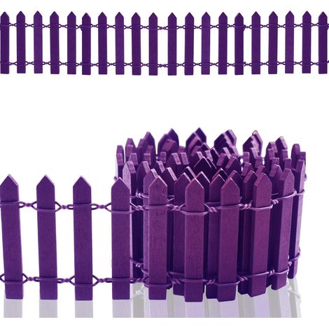 Clôture de Jardin Miniature en Bois Flexible - Décoration Barrière 100 X 5 Cm (Violet) (1/3)