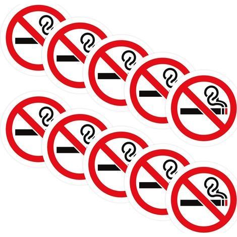 10 autocollants « Interdiction de fumer » imperméables, adaptés aux entreprises, bureaux, écoles, véhicules et autres lieux publics (1/5)