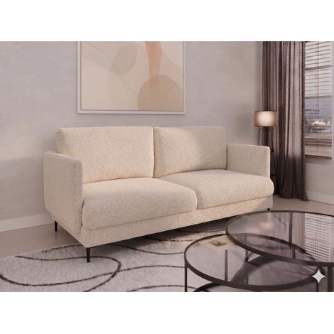 Sofa Designersofa HELMER 3-Sitzer Stoff Baloo Beige