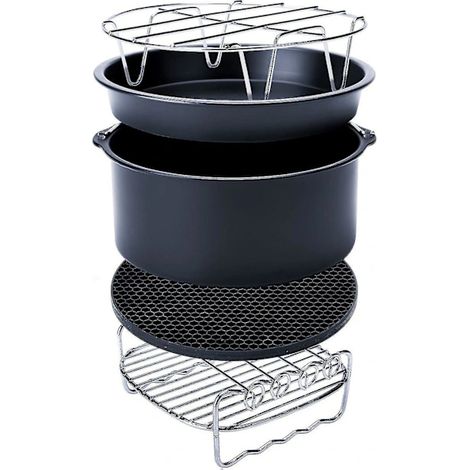 Accessori per friggitrice ad aria, compatibili con tutte le friggitrici ad aria da 6/7/8 pollici, set da 5 pezzi (dimensioni: 6 pollici, set da 5 pezzi) (1/5)