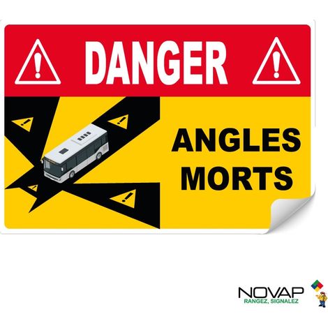 Panneau Angles morts pour bus - Adhésif 250 x 170 mm - 4631042 (1/2)