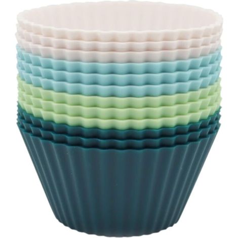 Lot de 12 moules à pâtisserie en silicone, moules à cupcakes réutilisables, moules à gâteaux