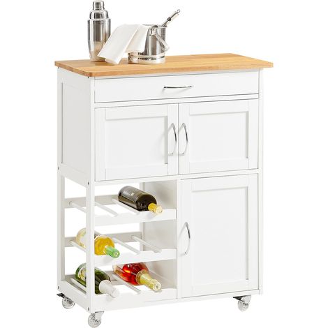 Carrito de Cocina,estantería de Cocina, Carrito de Servir, 67x37x87cm Blanco FKW45-WN SoBuy ES