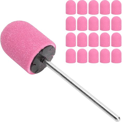 Bande abrasive pour ponceuse à ongles - Fraise de polissage manucure - Accessoire rose pour soins des ongles (10 x 15mm) (1/5)