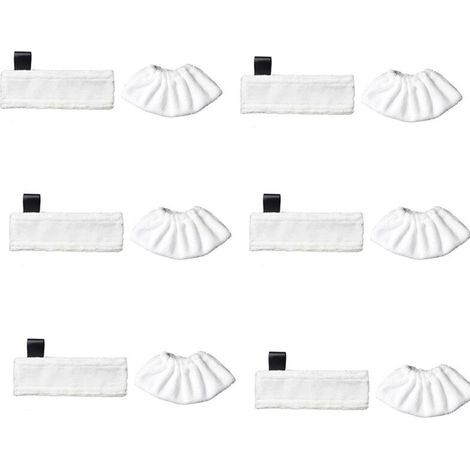 Compatible avec les accessoires de chiffon vapeur Karcher Black Label et le balai vapeur Karcher Magic Floor Mop SC Series (6 Black Label + 6 chiffons vapeur fins) (1/4)