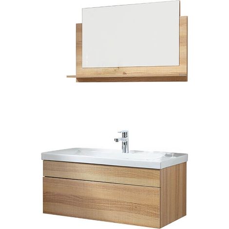 HOME DELUXE - Set completo di mobili da bagno WANGEROOGE BIG Colore: legno, taglia: M (1/4)