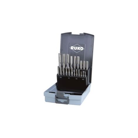 Set maschi a mano 21 pezzi M DIN 352 HSSE-Co 5 in cassetta di plastica RUKO 245001ERO