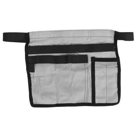 CSPARKV 25x28cm Garden Tool Bag Garden Tool Waist Apron Multiple Pockets Oxford Cloth Gardening Tool Bag Adjustable Gardening Tool Belt Bag (Gray) (1/5)