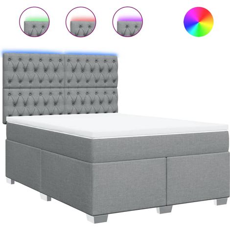 Maison Exclusive - Boxspringbett mit Matratze Hellgrau 140x200 cm