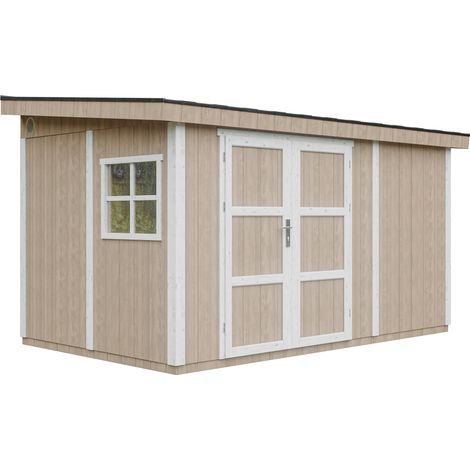 Gartenhaus Premium Qualität 8,68 m² - H231x248x412 cm - Timbela M939-TERRA BROWN (1/5)