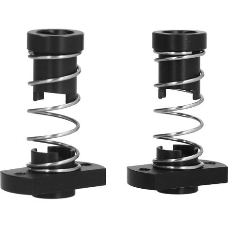 Lot de 2 écrous à ressort anti-jeu pour imprimante 3D, tige filetée T8 de 8 mm, fil noir, éliminent l'espace. (1/5)