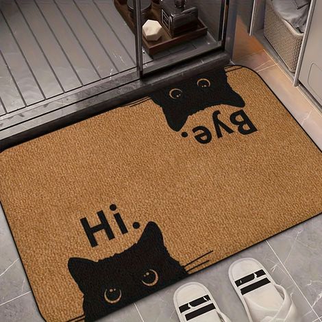 1 paillasson « Bienvenue & Au revoir » : Paillasson au motif de chat amusant – Apporte une atmosphère chaleureuse et conviviale (1/5)