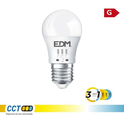 Bombilla esférica led p45 e27, 6 w, 500 lm, 3cct, ø45 x 88 mm