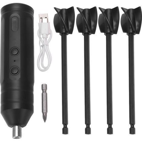 Agitateur de Résine, Mélangeur de Résine époxy Mélangeur de Résine électrique Portable Agitateur de Résine électrique Portable à Moteur Lent Rechargeable avec Outils de (Noir) (1/5)