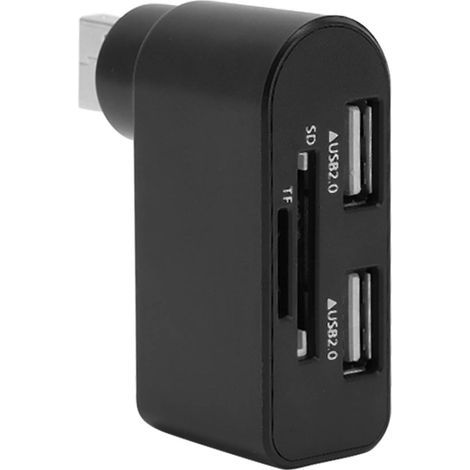 2-Port-USB-2.0-Hub, Hochgeschwindigkeits-Splitter mit Speicherkartenleser für SD-Karten, Festplatten und Kameras (1/5)