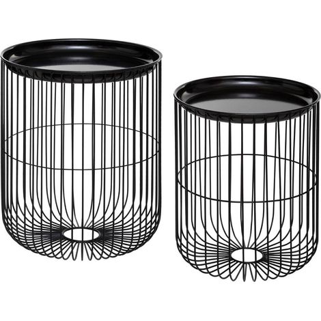 Lot De 2 Tables A Café Filaires Métal Noir Atmosphera (1/4)