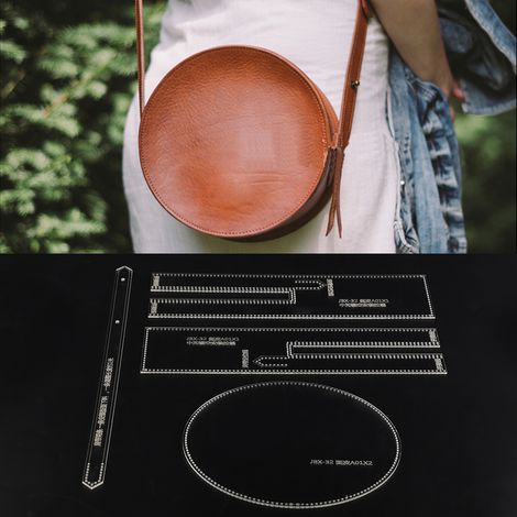 Modèle de pochoir rond pour sac bandoulière en acrylique transparent, à faire soi-même (JBX-32)