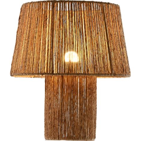 Lampara Sobremesa Yute Metal 37X37X42 Natural