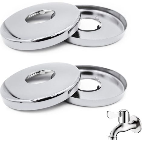 Rosace Mitigeur Douche Acier Inoxydable, 4 Pièces Rosace Robinet, Chromées Rosasse Ouvrante Robinetterie, Pour Robinet De Douche/Robinets Muraux D'eau Chaude Et Froide/Cuisine(27 mmx70 mmx10 mm) (1/5)