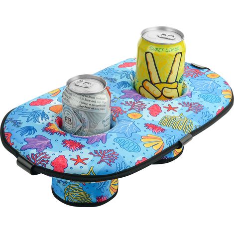 Porte-gobelet flottant en néoprène pour piscine, lot de 2 supports de boissons