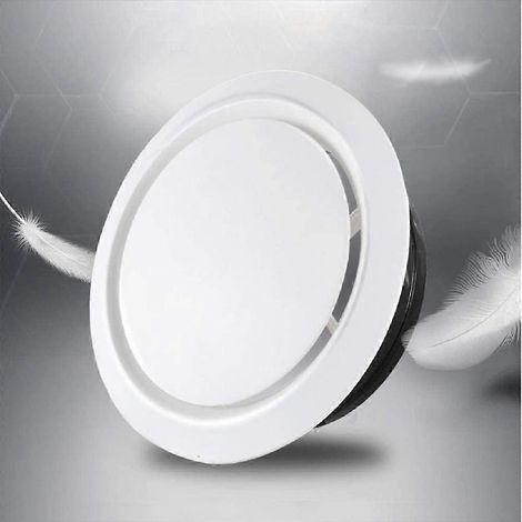 Grille de ventilation avec clapet anti-retour, grille de ventilation réglable de 75 mm, grille d'aération ronde en plastique, grille de ventilation pour hotte de conduit d'alimentation en air. (1/5)