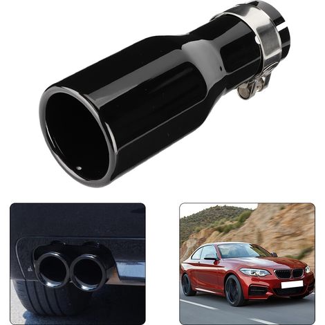 Embout de pot d'échappement universel en acier inoxydable, sortie de silencieux 54-76-200mm avec collier de fixation pour voiture (1/5)