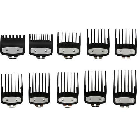 10 PCS Guide de Tondeuse à Cheveux Peignes Tondeuse à Cheveux Limite Peigne Guide de Coupe de Cheveux Remplacer Peigne Compatible avec De Nombreuses Tondeuses Clippers, 10 Tailles (1/5)