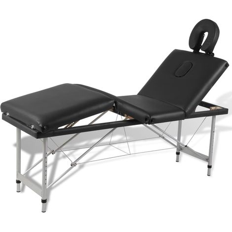 Camilla de masaje plegable de 4 zonas con estructura de acero inoxidable color negro 020001890 (1/5)