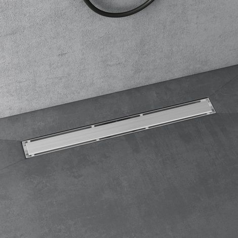 doporro Canaletta Scarico Doccia Canalina di Scarico Doccia a Pavimento Piastrellabile con Sifone Antiodore e Filtro per Capelli in acciaio inox per Box Doccia Bagno Drenaggio Cromo 50cm KE110