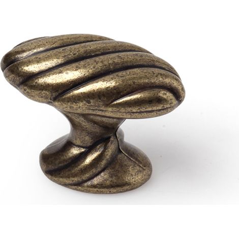 Pomo en zamak con acabado cuero, dimensiones: 38x20x29mm -