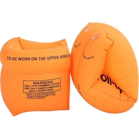 Lot de 2 brassards gonflables pour enfants et adultes - Brassards de natation en PVC pour les tout-petits de 3 à 12 ans - Idéal pour la piscine (1/5)