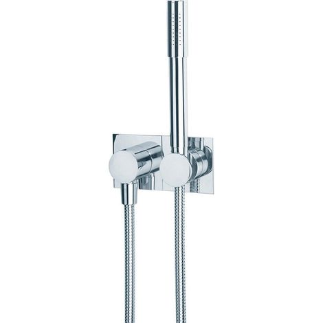 Ensemble douchette GEOMETRY avec coude de raccordement mural chromé IDEAL STANDARD