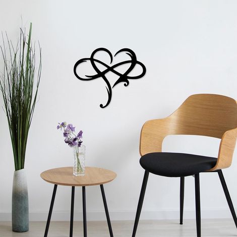 Metal Wall Decoration, Metal Art Wall Decoration, Aesthetic Outdoor Wall Decoration, Simple Decoration with Heart, Ideal for Modern Decoration in the Bedroom and Living Room (1/5)