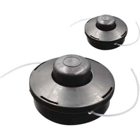 Lot de 2 têtes de rechange universelles pour débroussailleuse à essence à double ligne M10 x 1,25 (noir) (1/4)