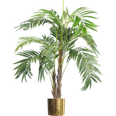 120cm Premium Artificial palm tree with pot with Gold Metal Planter (1/4)