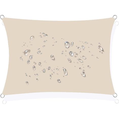 Voile d'ombrage rectangulaire 2x2 mètres, polyester, protection solaire et UV, adaptée aux jardins, blanc cassé. (1/5)